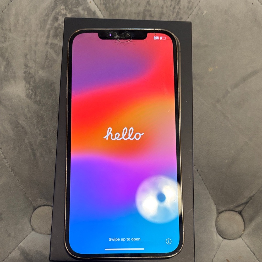 Apple iPhone with Multicolor Hello Display and Black Frame